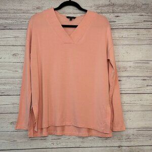 Banana Republic Peach Long Sleeve Side Slits Size Small